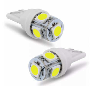 Led Lâmpada Esmagada T10 5 Leds Smd 5050 (Par)