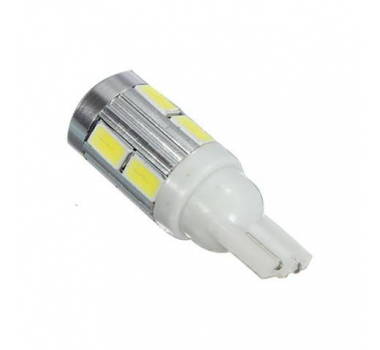 Led Lâmpada Esmagada T10 10 Leds High Power Branco