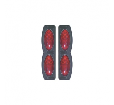 Luminoso Protetor de Porta Duplo com Base Preta Vermelho
