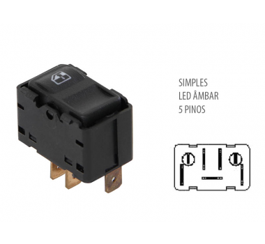 Botao Vidro Eletrico D-20 E Monza 5 Pinos - Diretec - 2