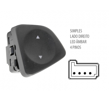 Botao Vidro Eletrico Uno 2010 Dd - Diretec - 1