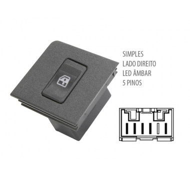 Botao Vidro Eletrico Uno Ambar Simples Ld  - 1
