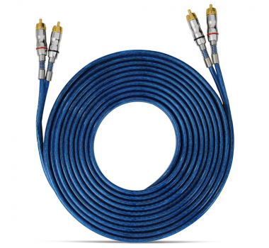 Cabo Rca 5m Prime Plug Metal 5mm Transparente Azul - Techone - 1