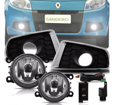 Farol Auxiliar Sandero 2013/ Bt. Orig. C/ Mold. Cromada - Zapos