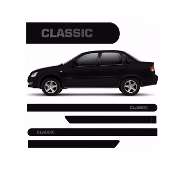 Friso Lateral Pintado Corsa Classic Preto Global