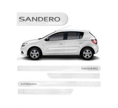 Friso Lateral Pintado Sandero Branco Glacier