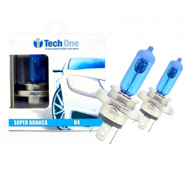 Lampada Super Branca H4 55/60w 8500k - Techone - 1