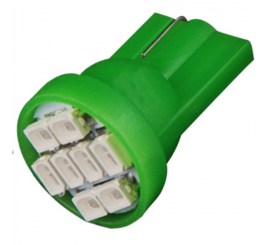 Led Lampada Esmagada verde 08 Leds Face - 8