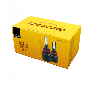 Lâmpada Super Led H3 CODE by Techone  - 6000k 3900 lumens