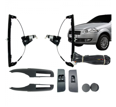 Vidro Eletrico Palio 2004/ 2 portas/Strada Senssorizado Braço Encaixe Kit Glass