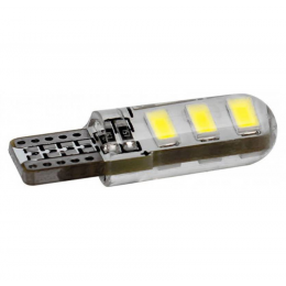 Led Lâmpada Esmagada T10 6 Leds Cob Siliconada