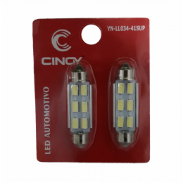 Led Lampada Torpedo 44mm Branco 6 Superled Branco (Par) - Cinoy