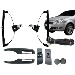 Vidro Eletrico Palio 2004/ 2 portas/Strada Senssorizado Braço Encaixe Kit Glass